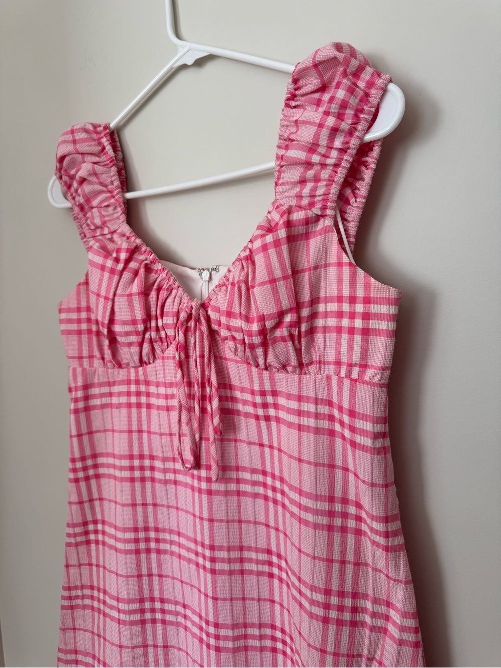 WAYF Pink Plaid Mini Dress S - Picture 4 of 12